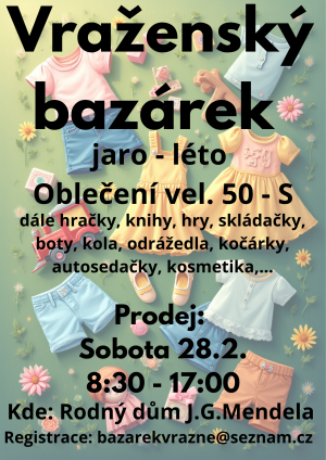 bazárek s oblečením a hračkami